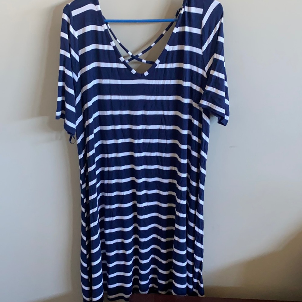 Navy and White Striped Lightweight Dress